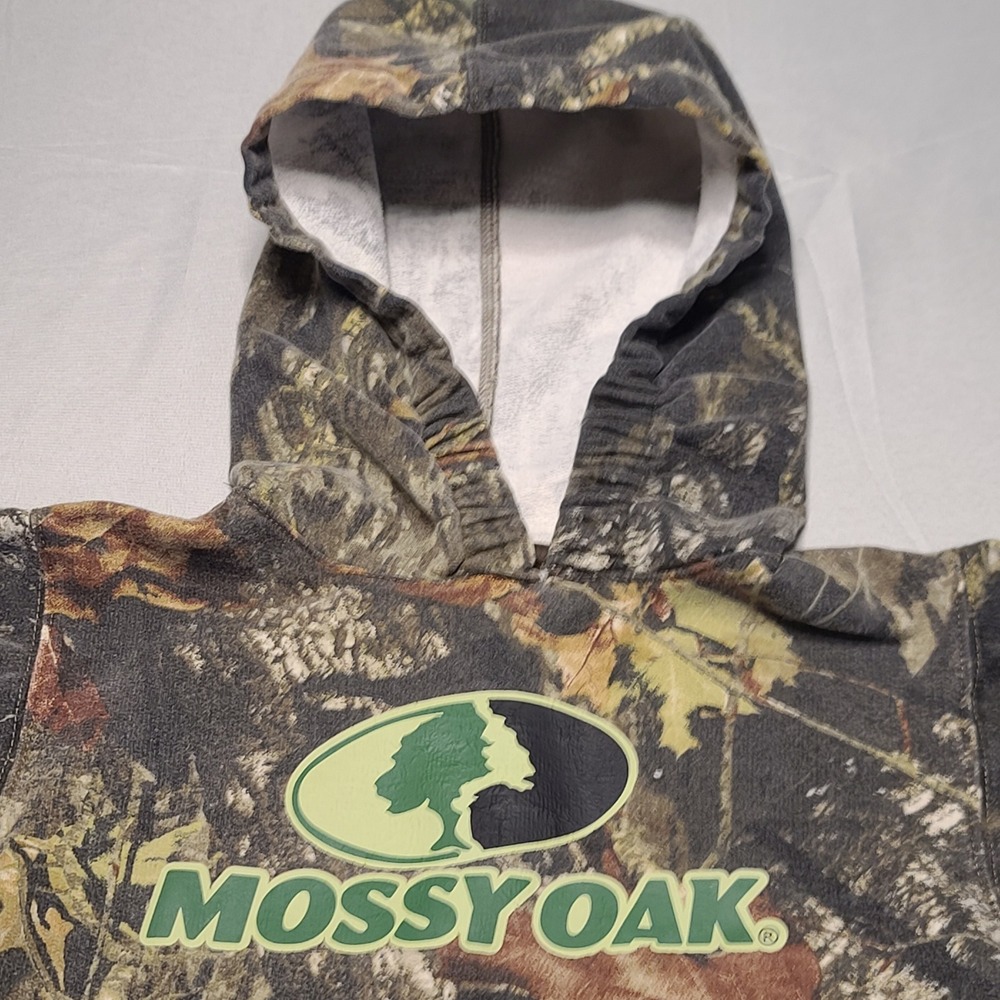 Russell Outdoors Hoodie Kids S 6/8 Camo Mossy Oak Pullover Sweatshirt Logo